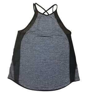 Lululemon Heathered Gray and Black Mesh Tank Top Size Small